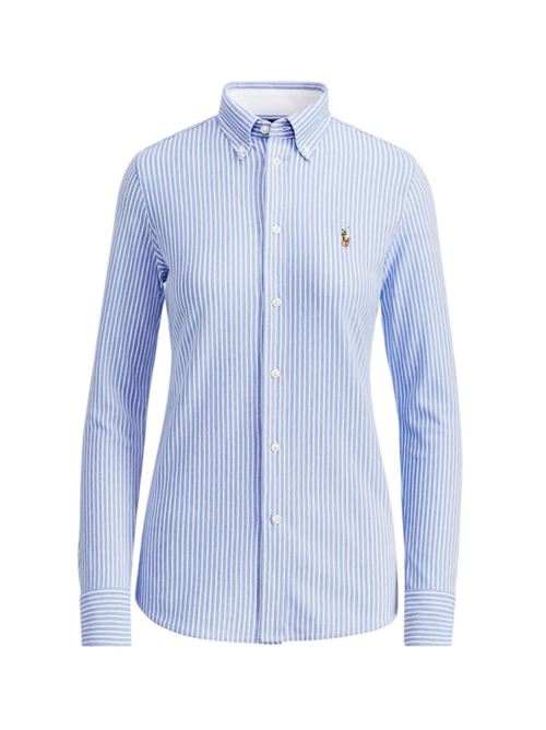 Camicia oxford a righe LAUREN RALPH LAUREN | JAMELKO-LONG SLEEVE-BUTTON FRONT.BLU/WHITE